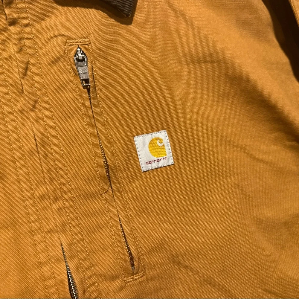 Carhartt Canvas Duck Crawford Detroit Jacket Women XL brown corduroy collar barn - Picture 7 of 15